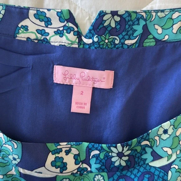 Elegant Lilly Pulitzer Sandpiper Dress Chinoiserie Ginger Jar size 2